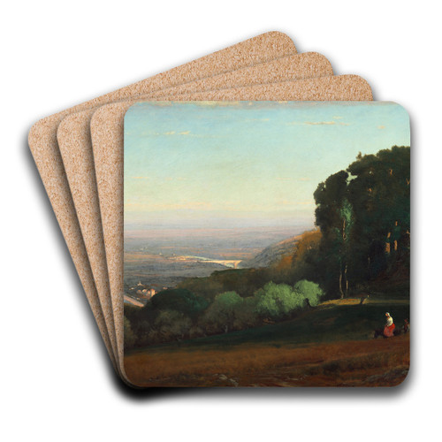 View of the Tiber near Perugia by George Inness Art Drink Coaster set