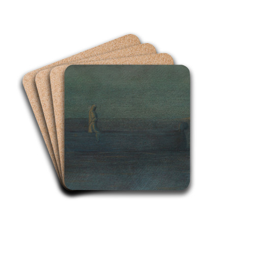 Two Cloaked Figures in a Boat by Herbert Crowley Drink Coasters - set of 4