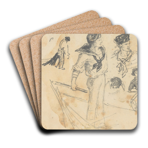 Sailors and Reapers by John Singer Sargent Art Drink Coaster set