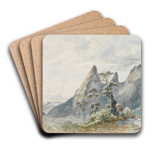 Blick zum Orgelgebirge by Ferdinand Keller Art Drink Coaster set
