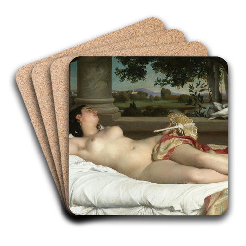 Roman Woman Sleeping by Flix Auguste Clment Art Drink Coaster set Roman Woman Sleeping by Flix Auguste Clment Art Drink Coaster set