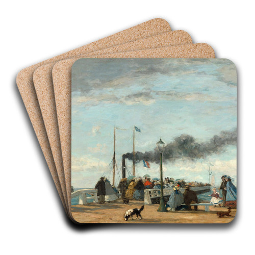 Jetty and Wharf at Trouville by Eugne Boudin Art Drink Coaster set