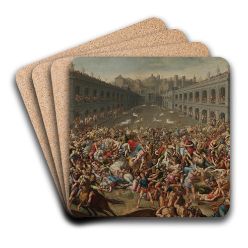 The Rape of the Sabine Women by Claude Druet Art Drink Coaster set