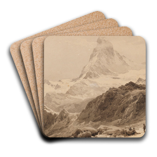 Das Matterhorn von der Triftkumme by Edward Theodore Compton Art Drink Coaster set