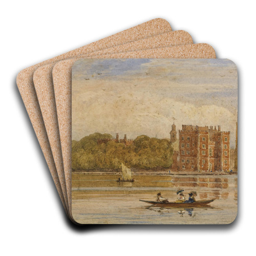 Boating Before Lambeth Palace, London by David Cox Art Drink Coaster set