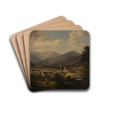 Blick auf Bad Ischl by Gustav Barbarini Drink Coasters - set of 4