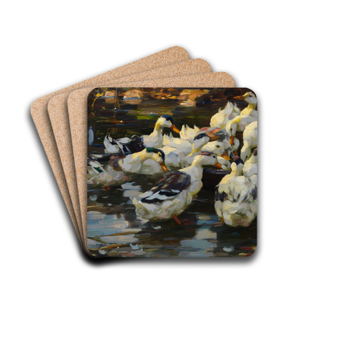 Enten am Frenapf (Entenftterung) by Alexander Koester Drink Coasters - set of 4 Enten am Frenapf (Entenftterung) by Alexander Koester Drink Coasters - set of 4