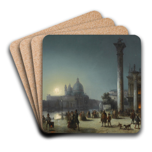 Markusplatz by Josef Carl Berthold Pttner Art Drink Coaster set