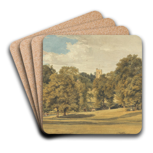 Bushey Church from the South West by William Henry Hunt Art Drink Coaster set
