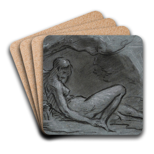 Jeune femme nue allonge by Pierre-Paul Prud'hon Art Drink Coaster set