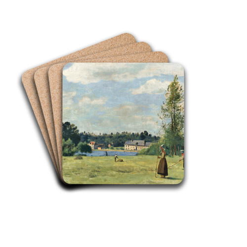 Faneuses  Ville D'avray by Jean-Baptiste-Camille Corot Drink Coasters - set of 4