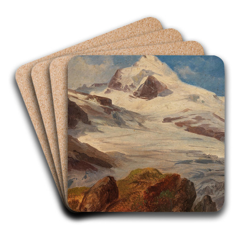 A Glacier in the Salzburg Region by Friedrich Zeller Art Drink Coaster set