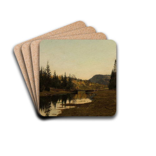 Fra Oklungen, Porsgrund by Amaldus Nielsen Drink Coasters - set of 4 Fra Oklungen, Porsgrund by Amaldus Nielsen Drink Coasters - set of 4