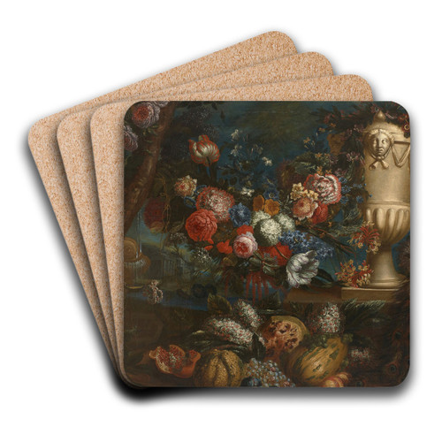 Nature morte aux fruits et fleurs by Jan Baptist Bosschaert Art Drink Coaster set Nature morte aux fruits et fleurs by Jan Baptist Bosschaert Art Drink Coaster set