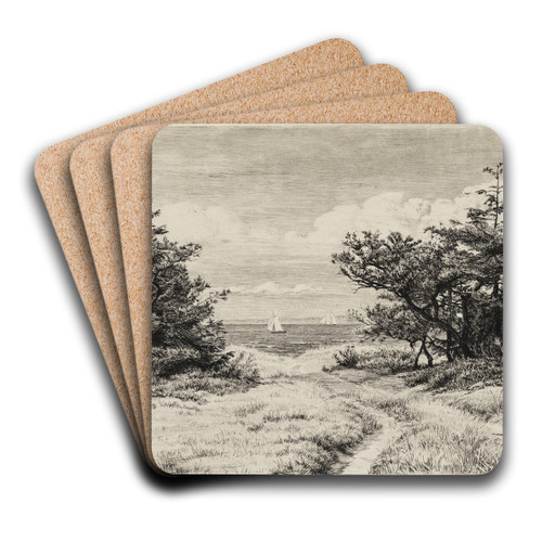 Udsigt til Havet by Carl Bloch Art Drink Coaster set