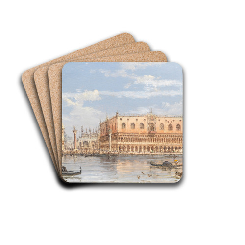 The Piazzetta and Doge's Palace by Giovanni Grubacs Drink Coasters - set of 4