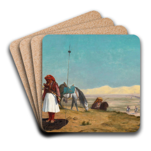 La Prire Dans Le Dsert by Jean-Lon Grme Art Drink Coaster set La Prire Dans Le Dsert by Jean-Lon Grme Art Drink Coaster set