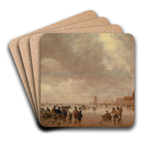 Winter Pleasures on the Merwede by Jan van Goyen Art Drink Coaster set