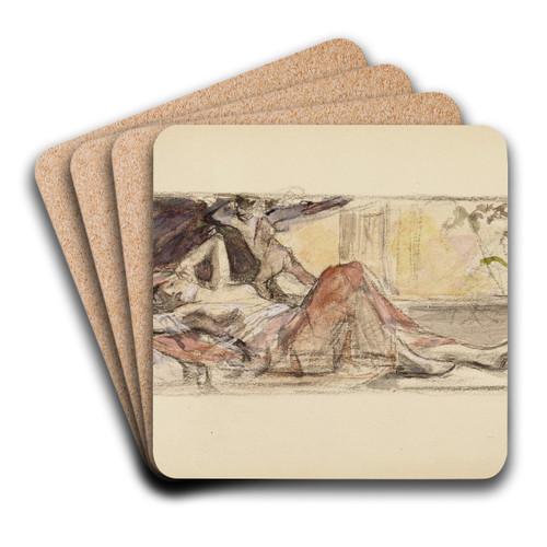 Le matin by Lon Franois Comerre Art Drink Coaster set