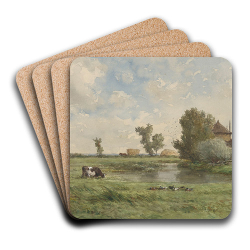Weiland met koeien by Willem Roelofs Art Drink Coaster set