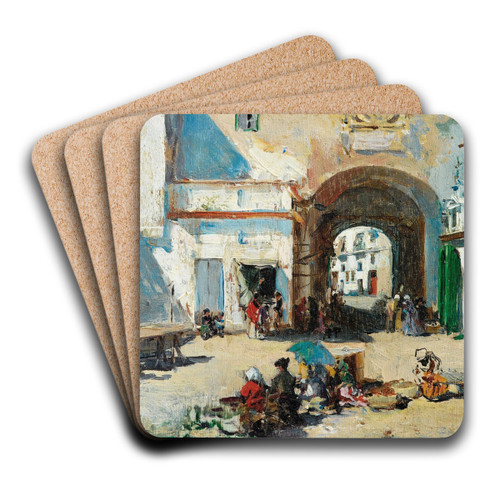 Scne de rue by Raimundo de Madrazo y Garreta Art Drink Coaster set Scne de rue by Raimundo de Madrazo y Garreta Art Drink Coaster set