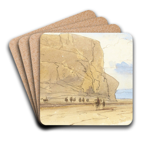 Junction Of Wadis, Eygpt by Edward Lear Art Drink Coaster set Junction Of Wadis, Eygpt by Edward Lear Art Drink Coaster set