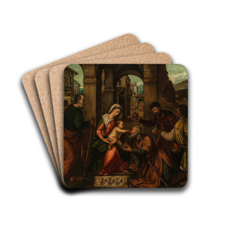 The Adoration of the Magi by Manner of Bonifazio Veronese Drink Coasters - set of 4