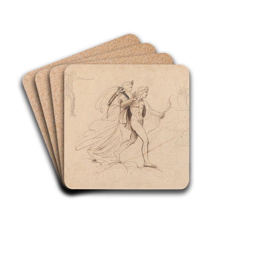 Apollo and Diana for 'The Destruction of Niobe's Children' by George Romney Drink Coasters - set of 4