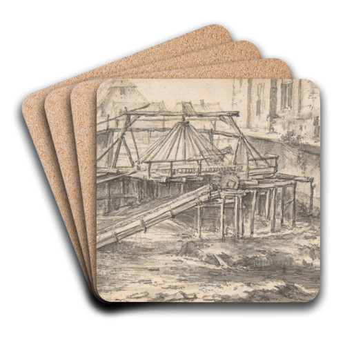 Dredging a Canal by Jacob van Ruisdael Art Drink Coaster set