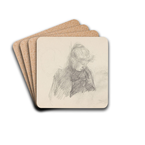 Kvinneportrett; riss by Signe Scheel Drink Coasters - set of 4