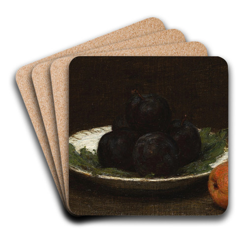 Nature morte aux prunes by Henri Fantin-Latour Art Drink Coaster set