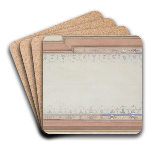 Design for the painted decoration of a ceiling by Jules-Edmond-Charles Lachaise Art Drink Coaster set