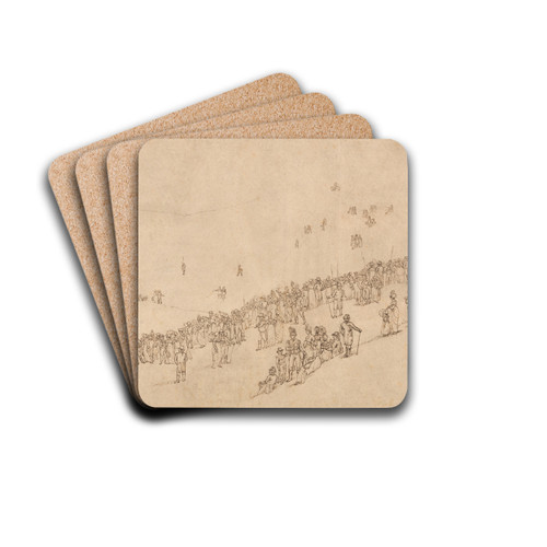 Study for Dinner in Mote Park, Maidstone after the Royal Review of the Kentish Volunteers on 1st August 1799 by William Alexander Drink Coasters - set of 4 Study for Dinner in Mote Park, Maidstone after the Royal Review of the Kentish Volunteers on 1st August 1799 by William Alexander Drink Coasters - set of 4