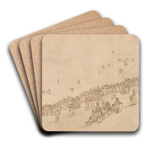 Study for Dinner in Mote Park, Maidstone after the Royal Review of the Kentish Volunteers on 1st August 1799 by William Alexander Art Drink Coaster set Study for Dinner in Mote Park, Maidstone after the Royal Review of the Kentish Volunteers on 1st August 1799 by William Alexander Art Drink Coaster set