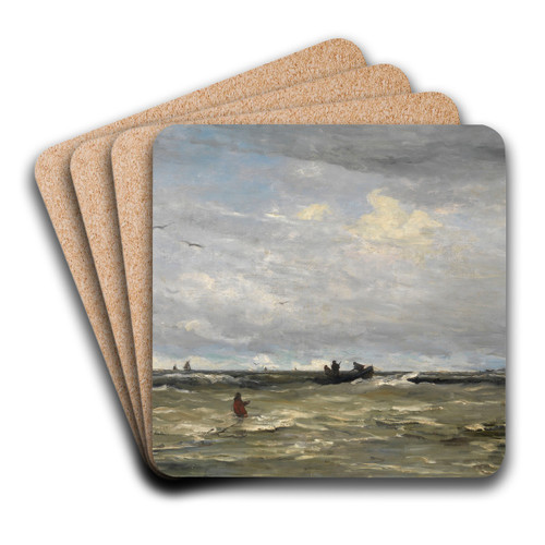 Weigh Anchor by Hendrik Willem Mesdag Art Drink Coaster set