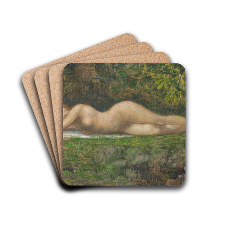 La Source by Pierre Puvis de Chavannes Drink Coasters - set of 4 La Source by Pierre Puvis de Chavannes Drink Coasters - set of 4