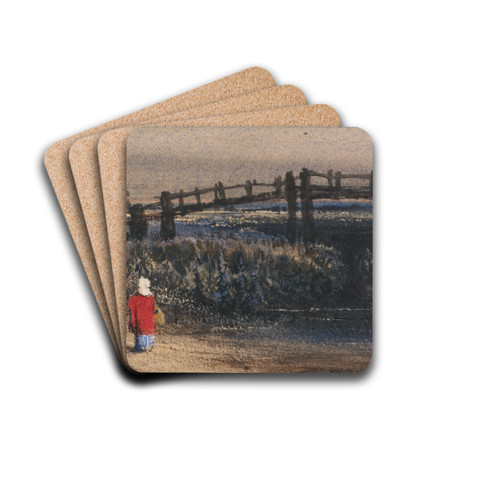 The Footbridge by Thomas Shotter Boys Drink Coasters - set of 4