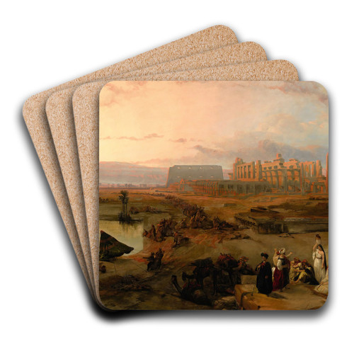 Ruins of the great temple at Karnak, sunset by David Roberts Art Drink Coaster set
