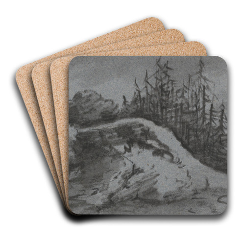 Composition of Rocks and Pine Trees by Dr. Thomas Monro Art Drink Coaster set