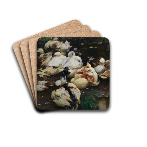 12 Enten im Wasser by Alexander Koester Drink Coasters - set of 4