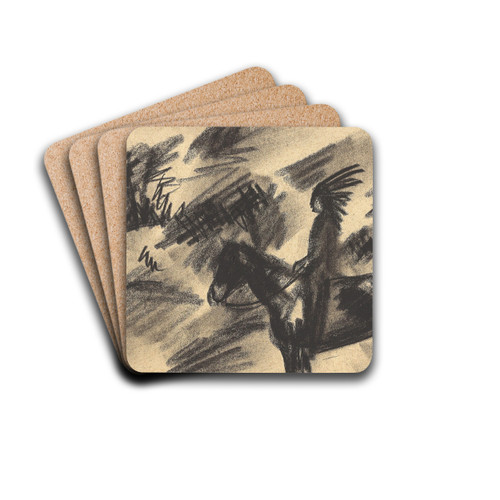 Indianer zu Pferd by August Macke Drink Coasters - set of 4