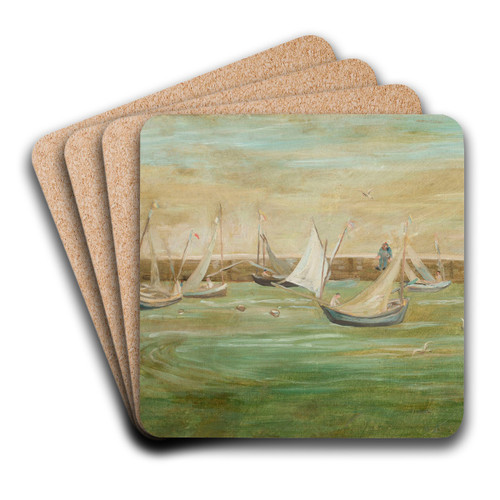 Sailing boats by Tadeusz Makowski Art Drink Coaster set