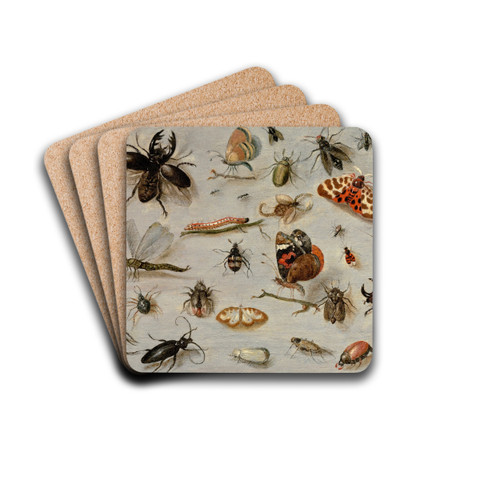 A Study of Butterflies, Moths, Spiders, and Insects by Jan Van Kessel The Elder Drink Coasters - set of 4 A Study of Butterflies, Moths, Spiders, and Insects by Jan Van Kessel The Elder Drink Coasters - set of 4