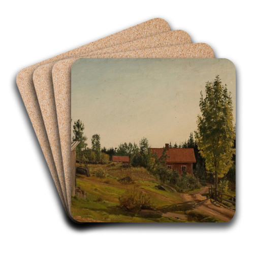 Fra Oklungen, Porsgrund by Amaldus Nielsen Art Drink Coaster set Fra Oklungen, Porsgrund by Amaldus Nielsen Art Drink Coaster set