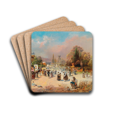 View of the Via Appia by Robert Alott Drink Coasters - set of 4 View of the Via Appia by Robert Alott Drink Coasters - set of 4