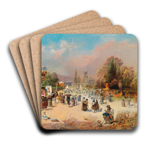 View of the Via Appia by Robert Alott Art Drink Coaster set View of the Via Appia by Robert Alott Art Drink Coaster set