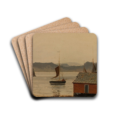 Fjordstudie by Amaldus Nielsen Drink Coasters - set of 4 Fjordstudie by Amaldus Nielsen Drink Coasters - set of 4