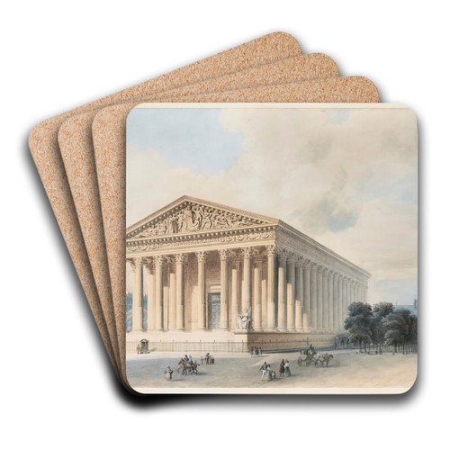 View Of The Madeleine, Paris by Jules-Frdric Bouchet Art Drink Coaster set View Of The Madeleine, Paris by Jules-Frdric Bouchet Art Drink Coaster set