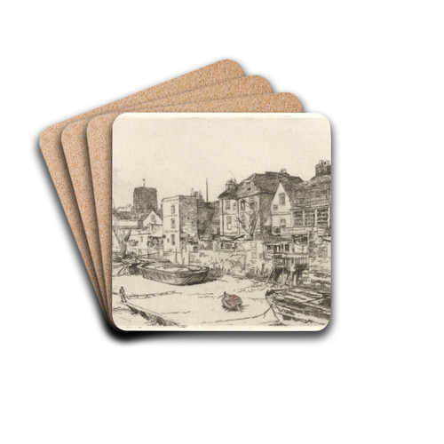 The Adam and Eve, Old Chelsea by James Abbott McNeill Whistler Drink Coasters - set of 4