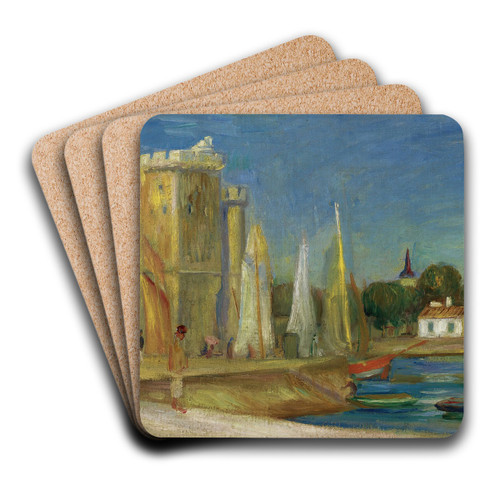 Port De La Rochelle by Pierre-Auguste Renoir Art Drink Coaster set Port De La Rochelle by Pierre-Auguste Renoir Art Drink Coaster set
